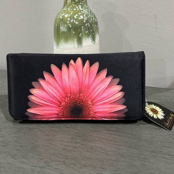 harold feinstein Accessories - Black and Pink Floral Wallet